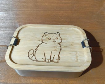 Edelstahl-Lunchbox mit Bambusdeckel