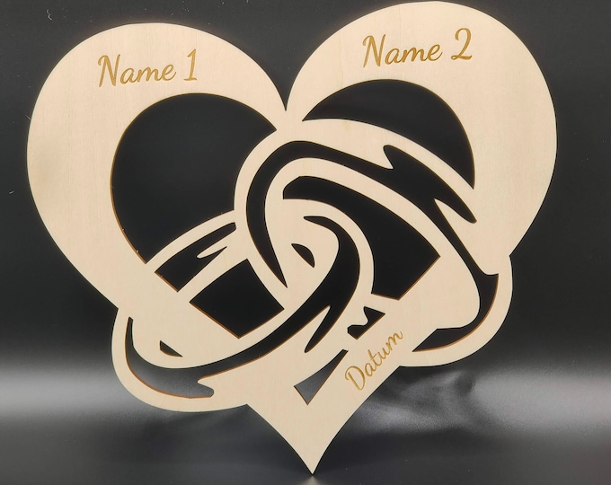 Herz mit Ringen personalisierbar