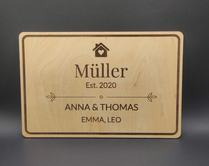 Personalisiertes Familiensschild
