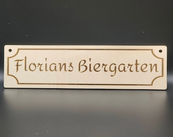 Personalisiertes Biergartenschild