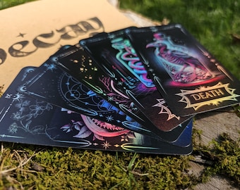 Mystery Holo Pack! (front holo)- Art & Oddities Tarot Cards / Bookmarks- Pack of 5 (4 Smooth and 1 Mystery Holographic)