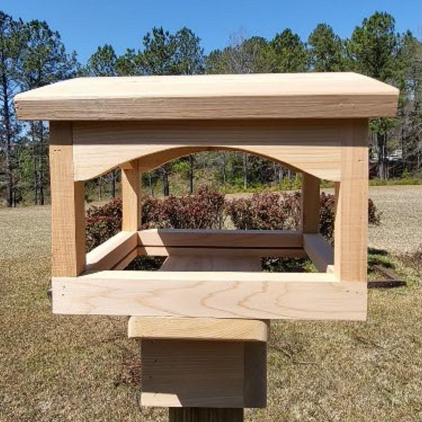 bird feeder, Hanging, outdoor, Garden, Decor,  Post Mount, flythrough, Large, Gazebo, platform, Table, Cardinal, Bluebird