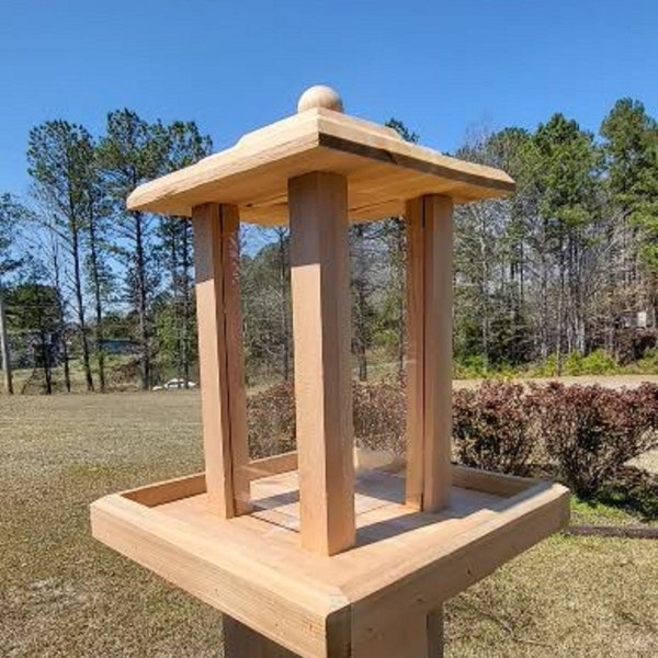 bird feeder, Hanging, outdoor, Garden, Decor,  Post Mount, flythrough, Large, Gazebo, platform, Table, Cardinal, Bluebird