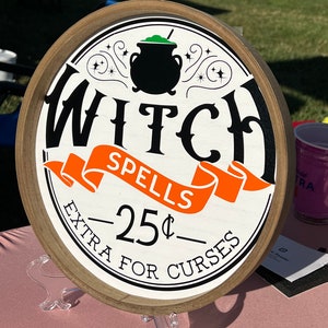 Halloween Spooky 11.5” Witch Spells - witchy, fall