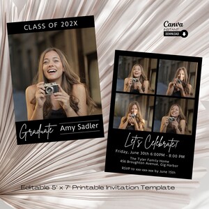 Editable Graduation Party Invitation, Printable Graduation Announcement Template, Graduation Invitation, Modern Graduation Invitation, Grad