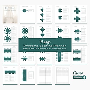 Customizable Wedding Reception Seating Chart Planner: Printable Template for Table Arrangements