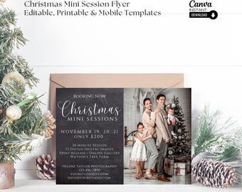 Christmas Mini Session Flyer: Photography Template (Canva Editable)