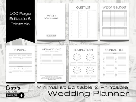 Wedding Planner Printable Wedding Planner Book Wedding - Etsy