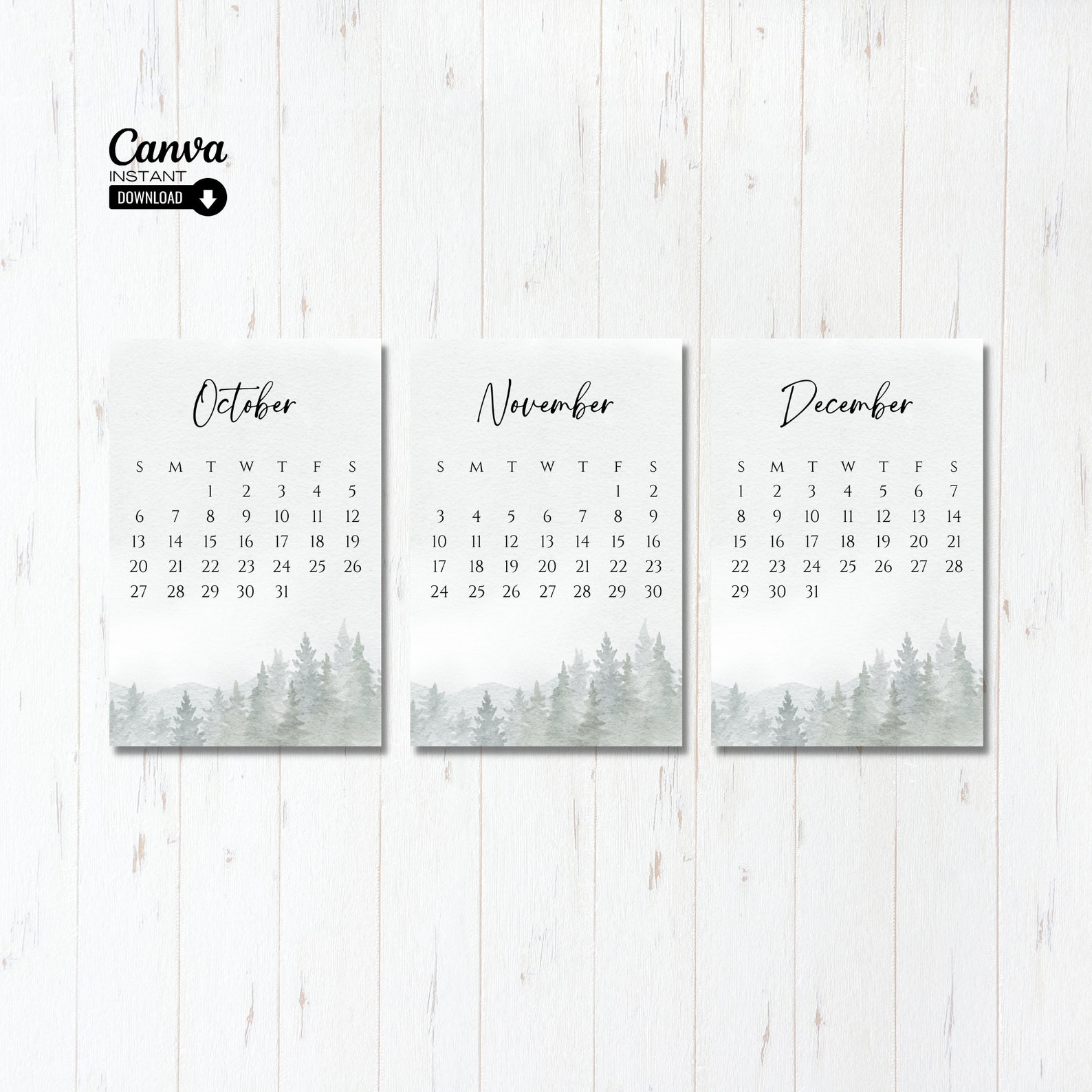 2024 Mini Desk Calendar, Printable Desk Calendar, Monthly Calendar