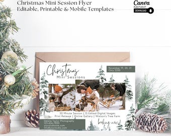 Christmas Mini Session Flyer Canva Template (Digital Download)