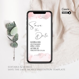Electronic Save The Date, Electronic Invitation Template, Save The Date Ecard, iPhone Invitation, Smartphone Invite, Digital Invite, Evite