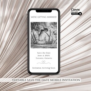 Electronic Save The Date, Electronic Invitation Template, Save The Date Ecard, iPhone Invitation, Smartphone Invite, Digital Invite, Evite