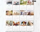 2026 Mini Photo Desk Calendar Template, Printable Photo Calendar, Monthly Calendar Template, Mini Easel Calendar, Editable Calendar