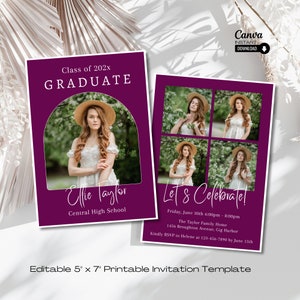 Editable Graduation Party Invitation, Printable Graduation Announcement Template, Graduation Invitation, Modern Graduation Invitation, Grad