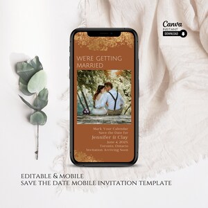 Electronic Save The Date, Electronic Invitation Template, Save The Date Ecard, iPhone Invitation, Smartphone Invite, Digital Invite, Evite