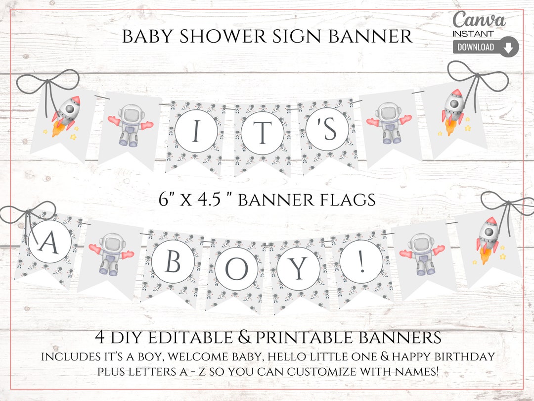 It's a Boy Banner Editable Baby Shower Banner Printable - Etsy