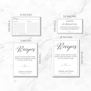 Printable Bridal Shower Recipe Card Template, Recipe Request Card ...