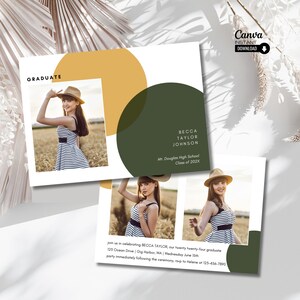 Retro Graduation Party Invitation Template: Modern Announcement (Canva Editable)