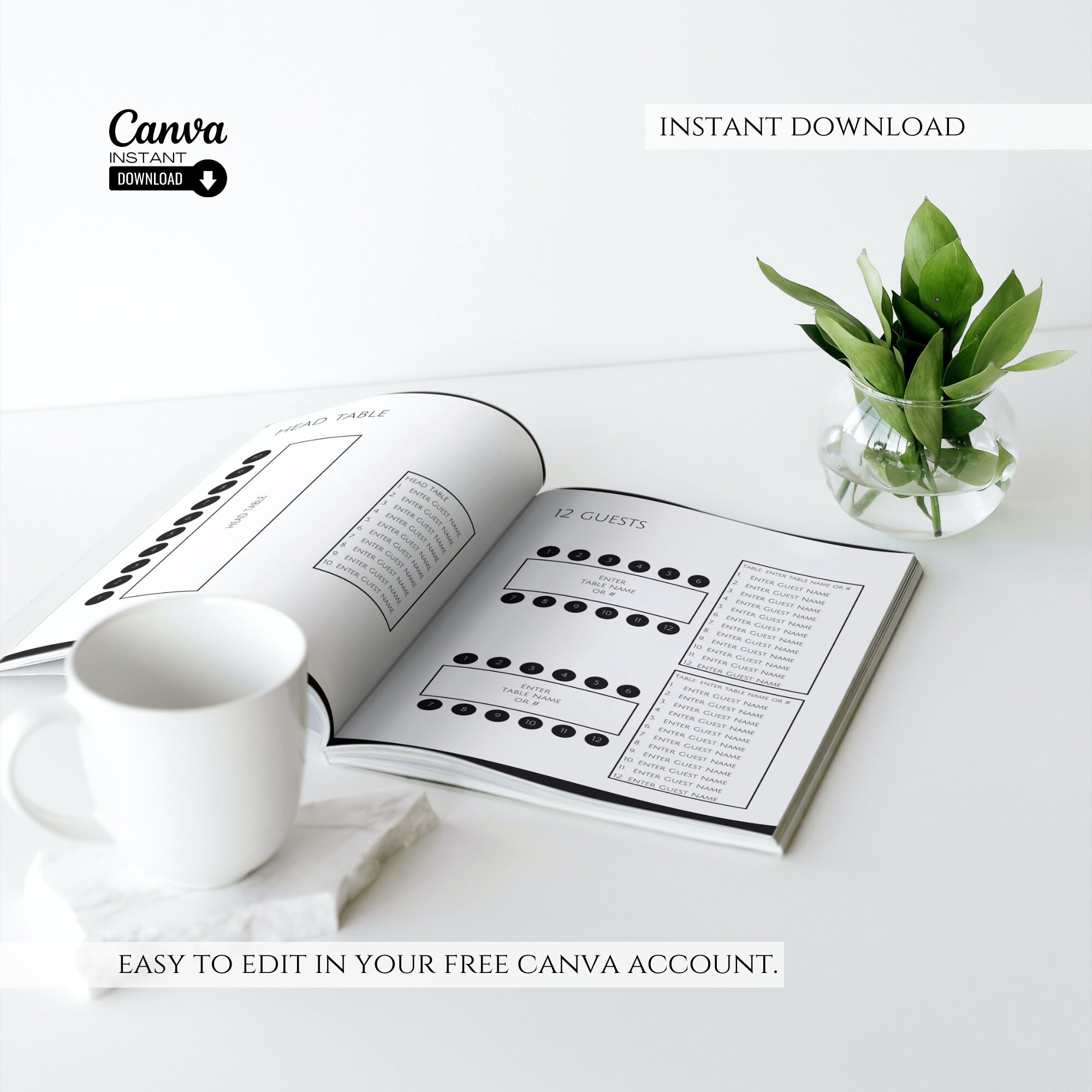 Editable Wedding Seating Chart Planner Printable Seating Etsy Australia