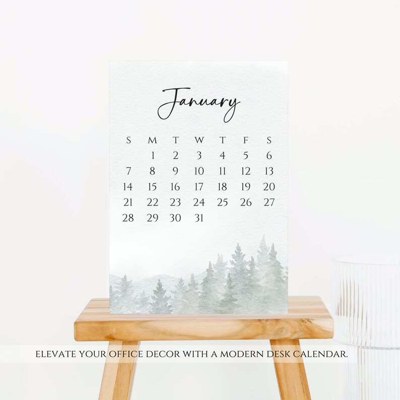 2024 Mini Desk Calendar Printable Desk Calendar Monthly Etsy