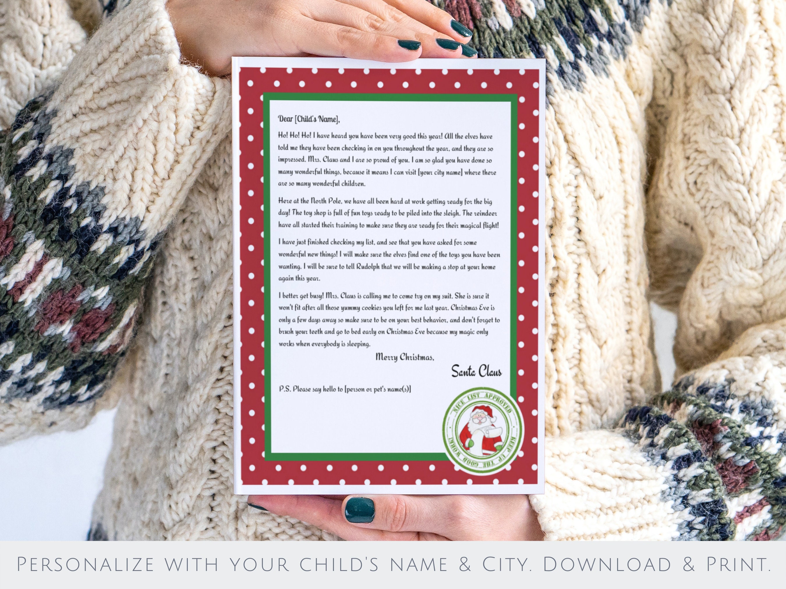 Editable Santa Letter Template Letter From Santa Template Etsy Editable Santa Letter Template Letter From Santa Template Etsy