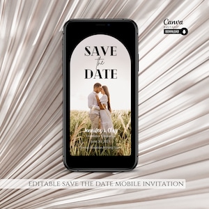 Electronic Save The Date, Electronic Invitation Template, Save The Date Ecard, iPhone Invitation, Smartphone Invite, Digital Invite, Evite