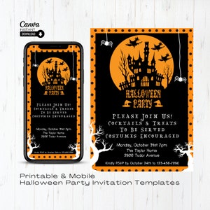 Editable Halloween Party Invitation: Costume Party Evite (Canva Template)