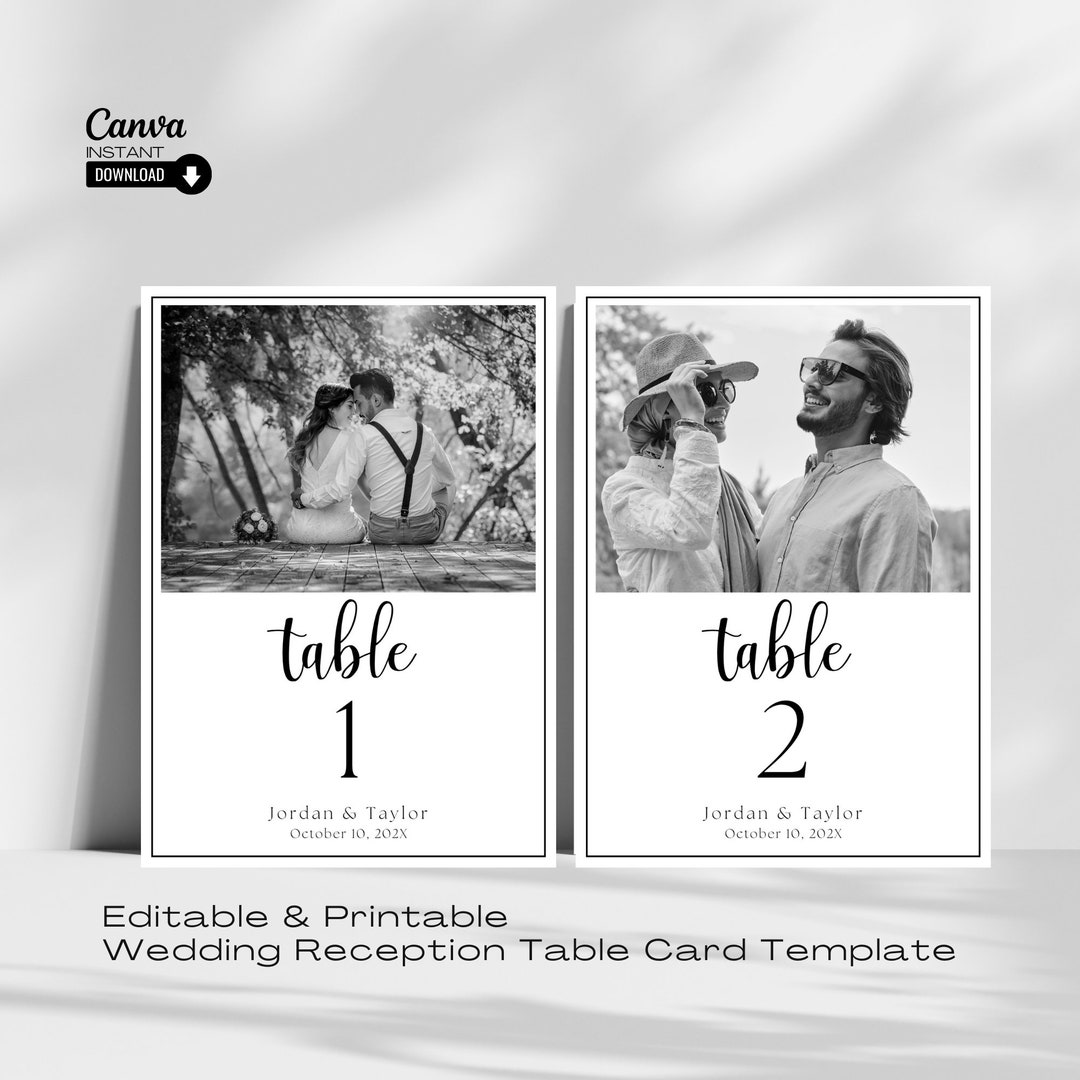 Photo Table Numbers, Wedding Table Numbers, Picture Table Numbers