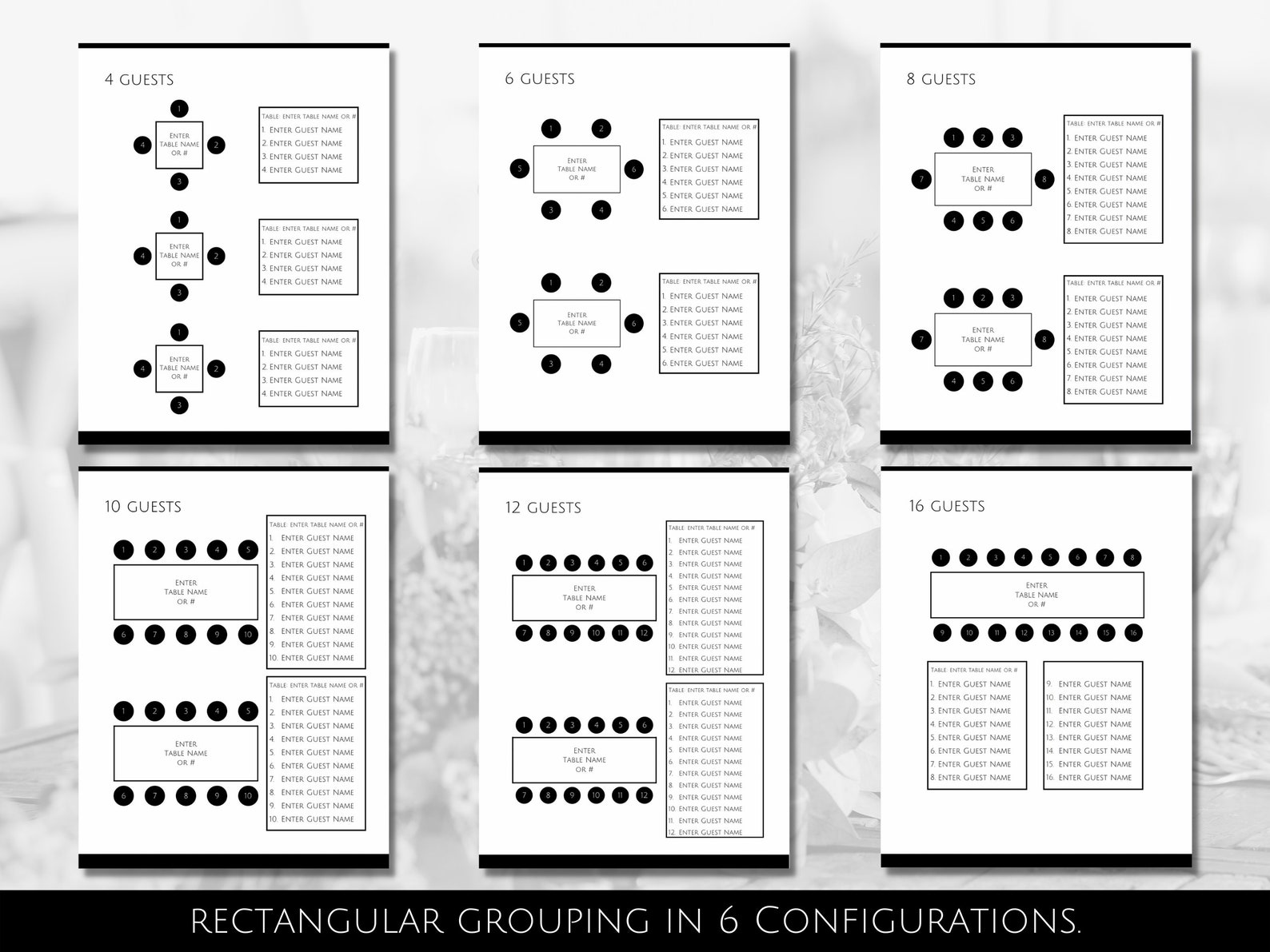 Editable Wedding Seating Chart Planner Printable Seating Etsy