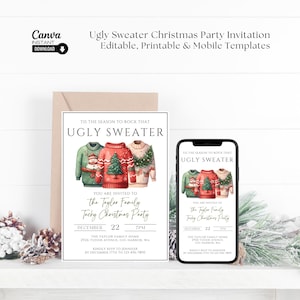 Ugly Sweater Party Invitation, Christmas Party Invite, Ugly Sweater Invite, Holiday Party Printable Invitation, Ugly Sweater Party Evite