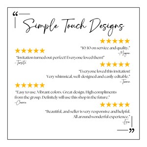 May include: A white background with black text that reads "Simple Touch Designs" and several customer reviews with five-star ratings. The reviews highlight the quality of the products and the seller's responsiveness.