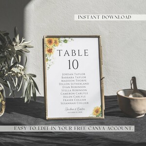 Table Seating Chart Card Template Wedding Seating Chart Printable