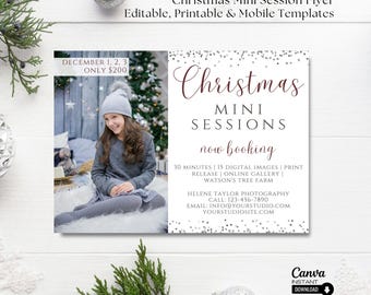Christmas Mini Session Flyer: Photography Template (Canva Editable)