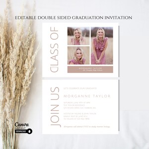Editable Graduation Party Invitation, Printable Graduation Announcement Template, Graduation Invitation, Modern Graduation Invitation