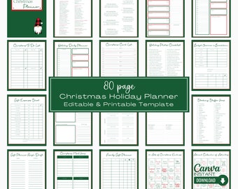 Editable Christmas Planner: 80-Page Holiday Organizer (Digital Download)