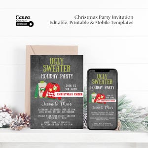 Ugly Sweater Party Invitation, Christmas Party Invite, Ugly Sweater Invite, Holiday Party Printable Invitation, Ugly Sweater Party Evite