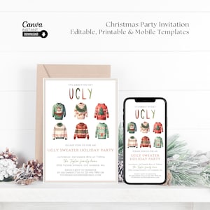 Ugly Sweater Party Invitation, Christmas Party Invite, Ugly Sweater Invite, Holiday Party Printable Invitation, Ugly Sweater Party Evite