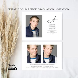 Editable Graduation Party Invitation, Printable Graduation Announcement Template, Graduation Invitation, Modern Graduation Invitation, Grad
