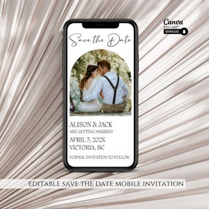 Electronic Save The Date, Electronic Invitation Template, Save The Date Ecard, iPhone Invitation, Smartphone Invite, Digital Invite, Evite