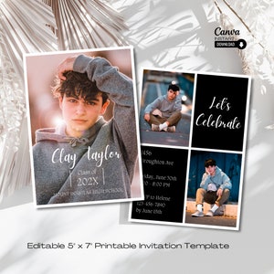 Editable Graduation Party Invitation, Printable Graduation Announcement Template, Graduation Invitation, Modern Graduation Invitation, Grad
