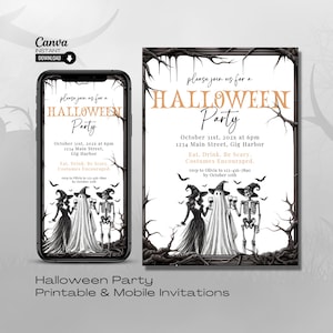 Editable Halloween Costume Party Invitation: Printable Canva Template