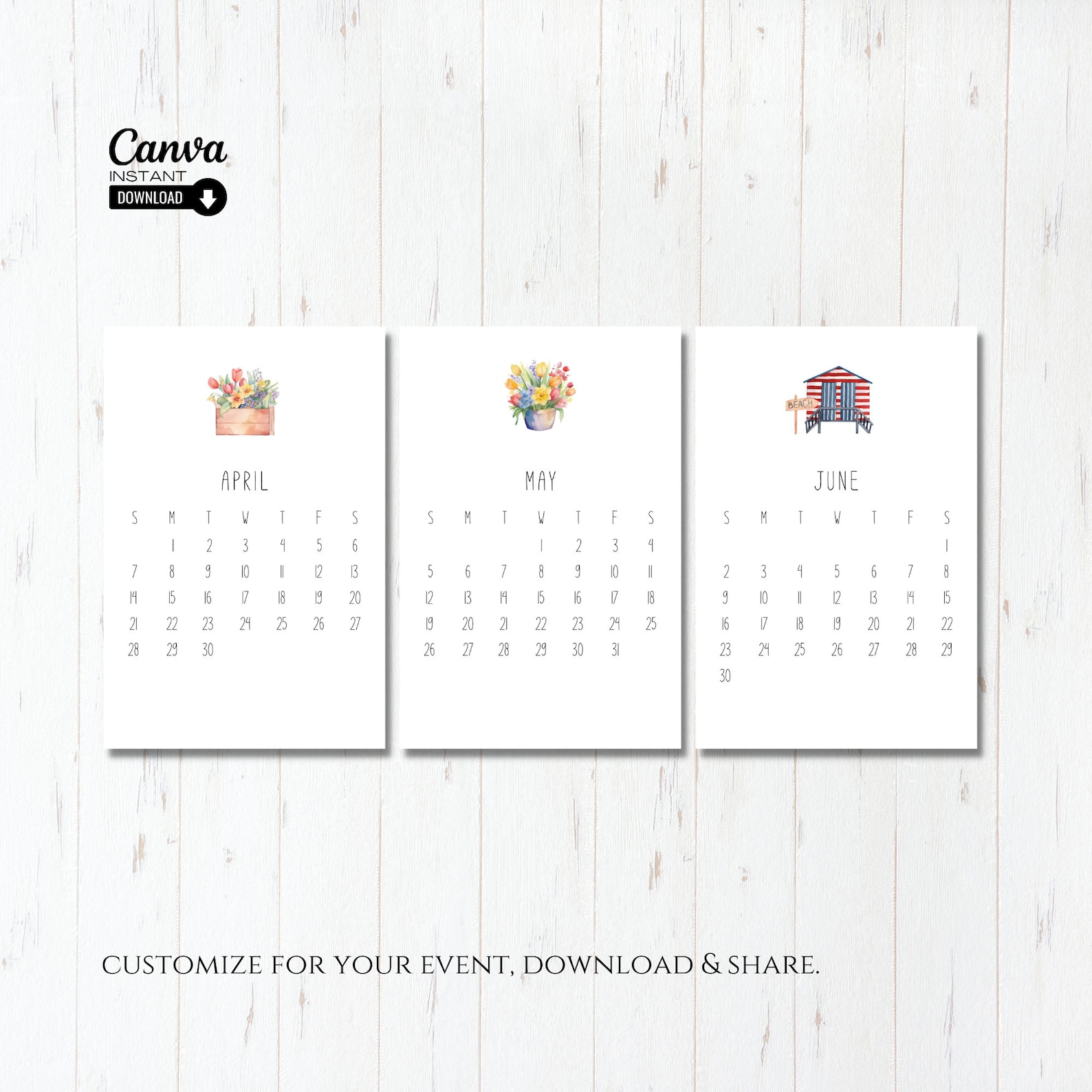 2024 Mini Desk Calendar, Printable Desk Calendar, Monthly Calendar ...