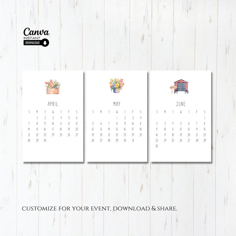 2024 Mini Desk Calendar Printable Desk Calendar Monthly Etsy Canada