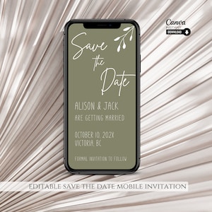 Electronic Save The Date, Electronic Invitation Template, Save The Date Ecard, iPhone Invitation, Smartphone Invite, Digital Invite, Evite
