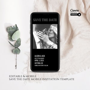 Electronic Save The Date, Electronic Invitation Template, Save The Date Ecard, iPhone Invitation, Smartphone Invite, Digital Invite, Evite