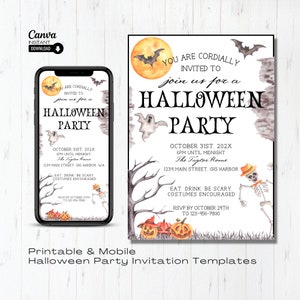 Editable Halloween Party Invitation: Costume Party Evite (Canva)
