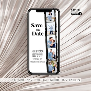 Electronic Save The Date, Electronic Invitation Template, Save The Date Ecard, iPhone Invitation, Smartphone Invite, Digital Invite, Evite