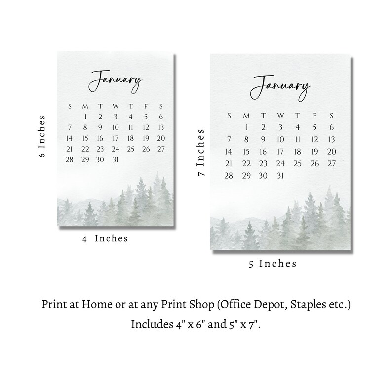 2024 Mini Desk Calendar Printable Desk Calendar Monthly Etsy