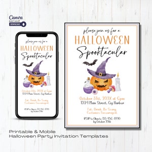 Editable Halloween Party Invitation: Costume Party Evite (Canva)