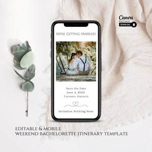 Electronic Save The Date, Electronic Invitation Template, Save The Date Ecard, iPhone Invitation, Smartphone Invite, Digital Invite, Evite